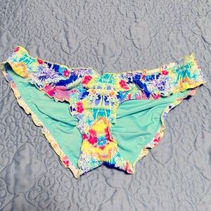 VICTORIA'S SECRET Capri Ruffle Cheeky Bikini Bottom size small